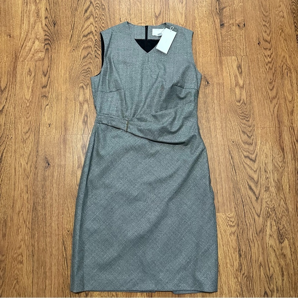 Boss Black White Gingham Plaid Sleeveless Sheath Dress